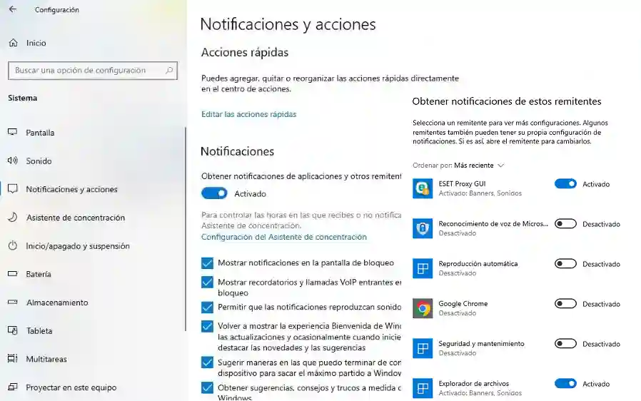 Configurar notificaciones de Windows 10 y 11, Desactivar notificaciones de Windows 10, Gestionar notificaciones de Windows 10